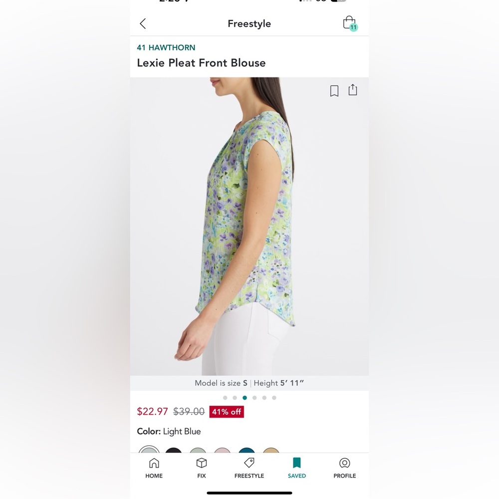 Stitch fix Lexie pleat front blouse
